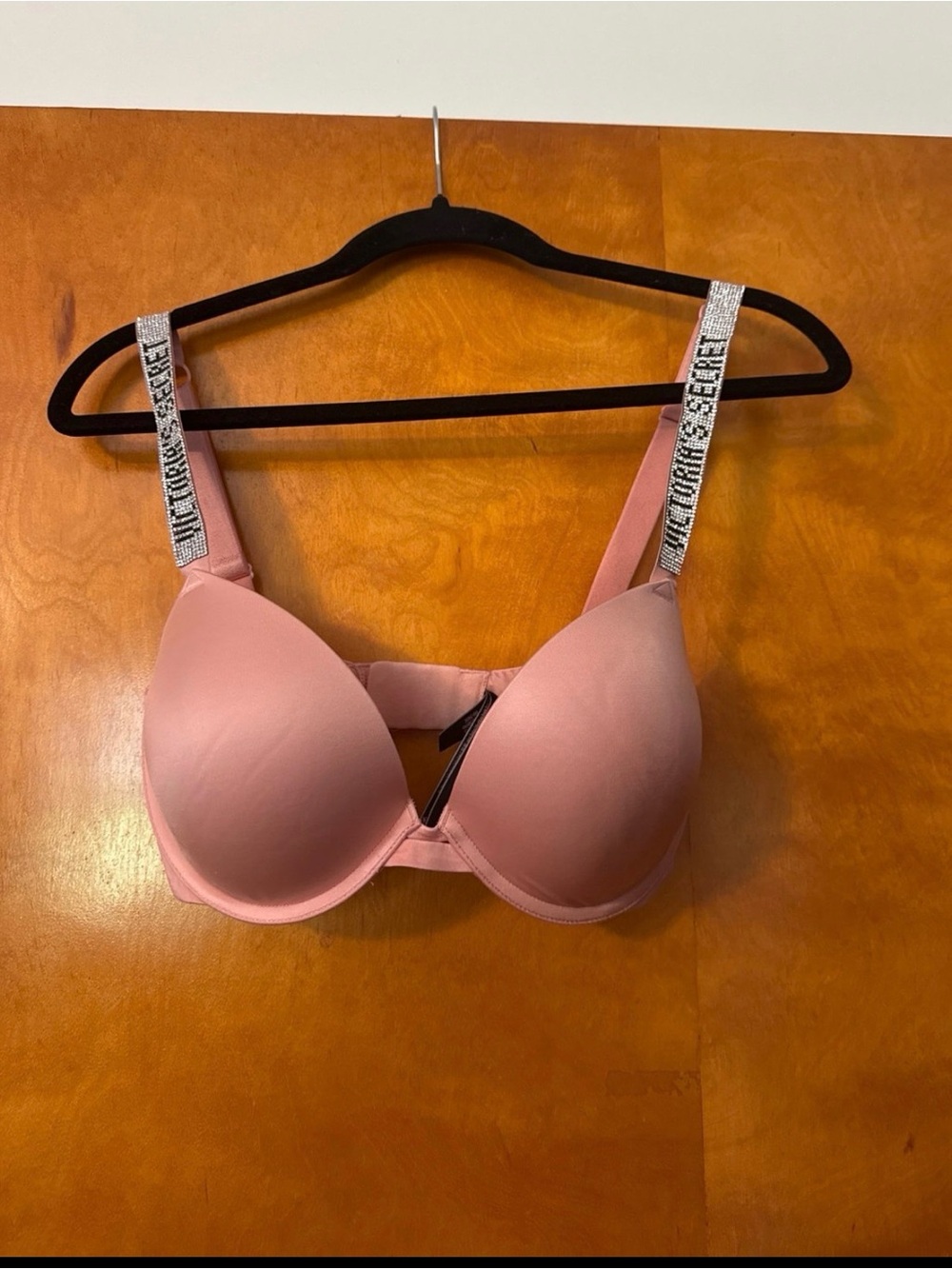 Victoria's Secret Blush Pink Push-Up Bra with Embellished Straps